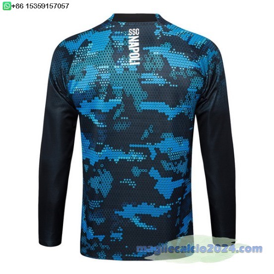 Sudadera Formazione Napoli 2024 2025 Blu Nero Poco Prezzo