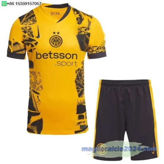 Terza Conjunto De Bambino Inter Milán 2024 2025 Giallo Poco Prezzo