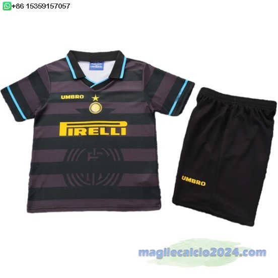 Terza Conjunto De Bambino Inter Milán Retro 1997 1998 Poco Prezzo