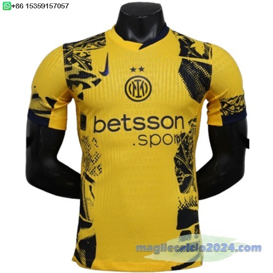 Terza Giocatori Maglia Inter Milán 2024 2025 Giallo Poco Prezzo