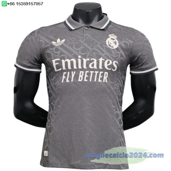 Terza Giocatori Maglia Real Madrid 2024 2025 Nero Poco Prezzo