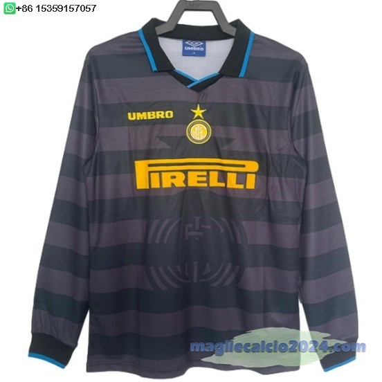 Terza Manica lunga Inter Milán Retro 1997 1998 Poco Prezzo