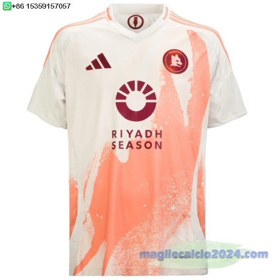 Thailandia Away Maglia As Roma 2024 2025 Bianco Poco Prezzo