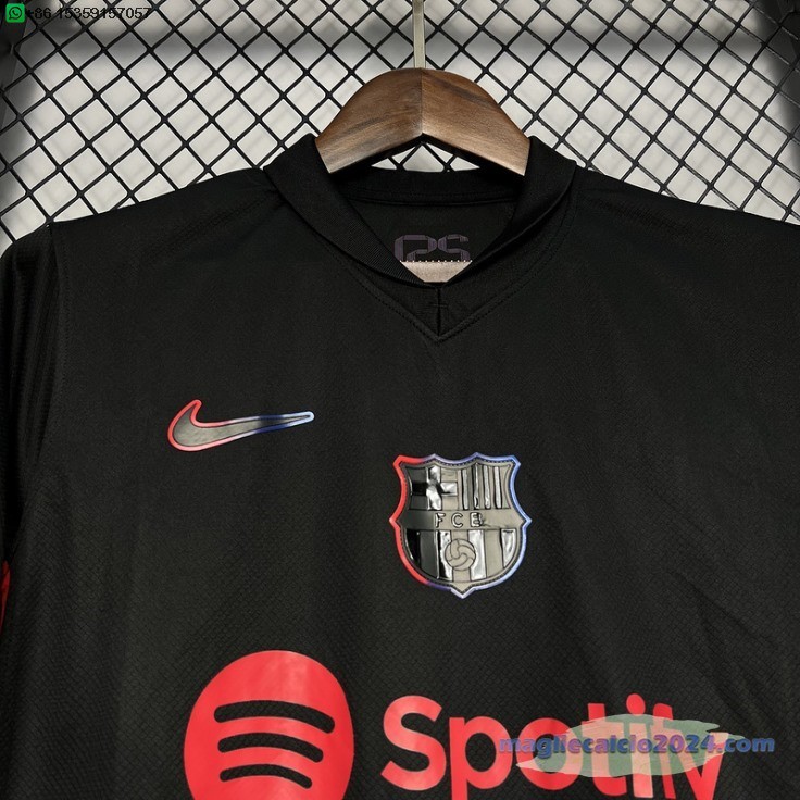 Thailandia Away Maglia Barcelona 2024 2025 Nero Rosso Poco Prezzo