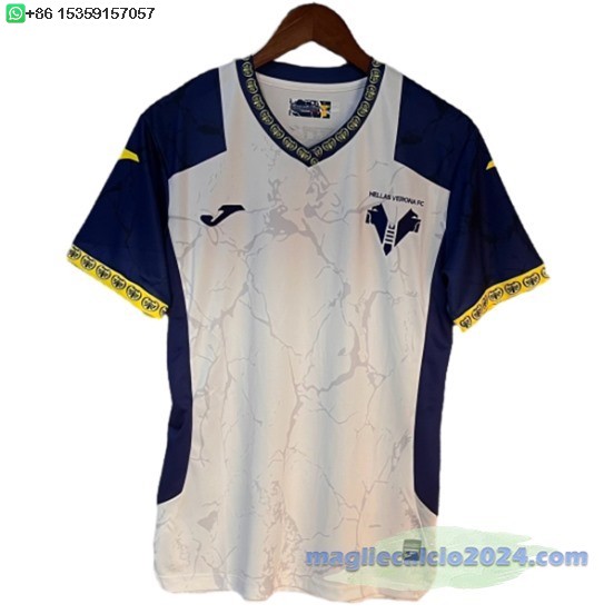 Thailandia Away Maglia Hellas Verona 2024 2025 Bianco I Blu Poco Prezzo