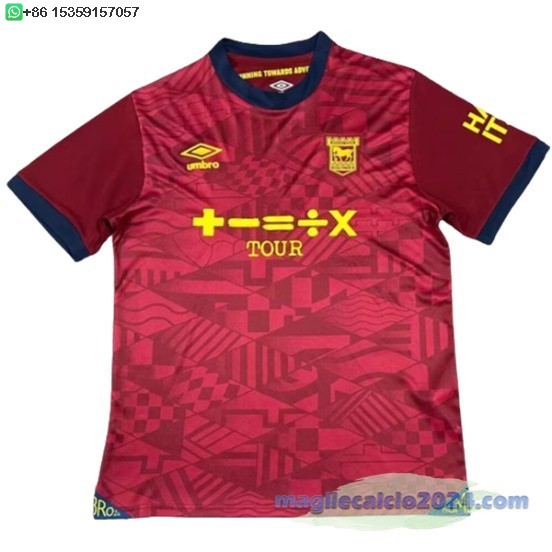 Thailandia Away Maglia Ipswich Town 2024 2025 Rosso Poco Prezzo