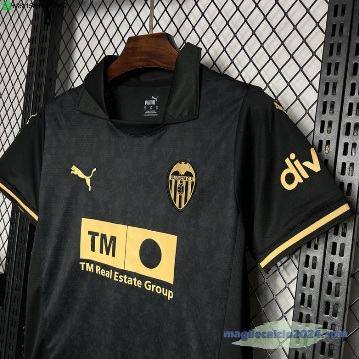 Thailandia Away Maglia Valencia 2024 2025 Nero Poco Prezzo