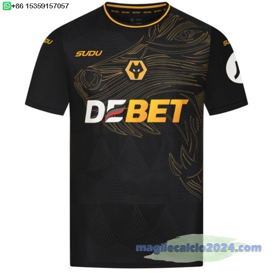 Thailandia Away Maglia Wolves 2024 2025 Nero Poco Prezzo