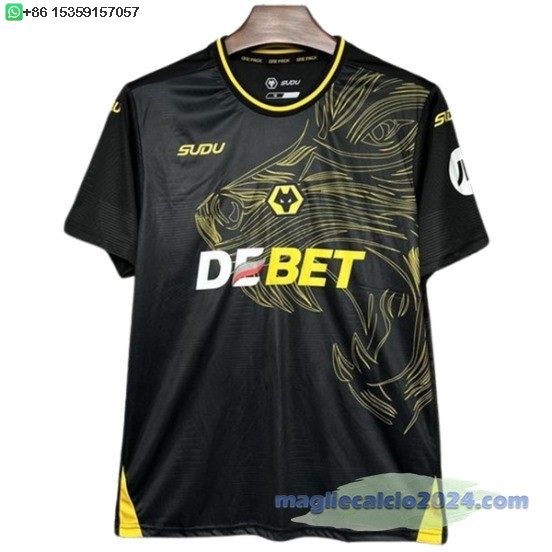 Thailandia Away Maglia Wolves 2024 2025 Nero Poco Prezzo