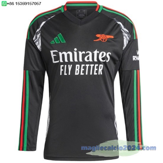 Thailandia Away Manica lunga Arsenal 2024 2025 Nero Poco Prezzo