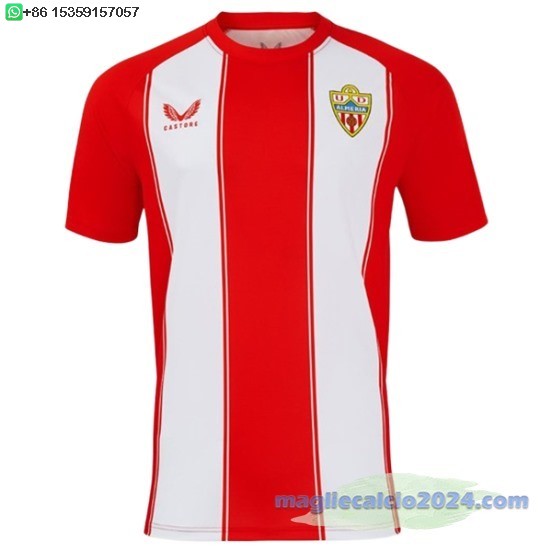 Thailandia Home Maglia Almería 2024 2025 Rosso Bianco Poco Prezzo