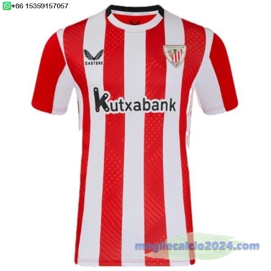 Thailandia Home Maglia Athletic Bilbao 2024 2025 Rosso Bianco Poco Prezzo