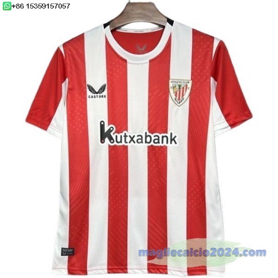 Thailandia Home Maglia Athletic Bilbao 2024 2025 Rosso Bianco Poco Prezzo