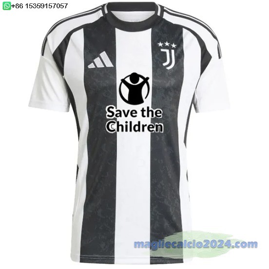 Thailandia Home Maglia Juventus 2024 2025 Bianco I Nero Poco Prezzo