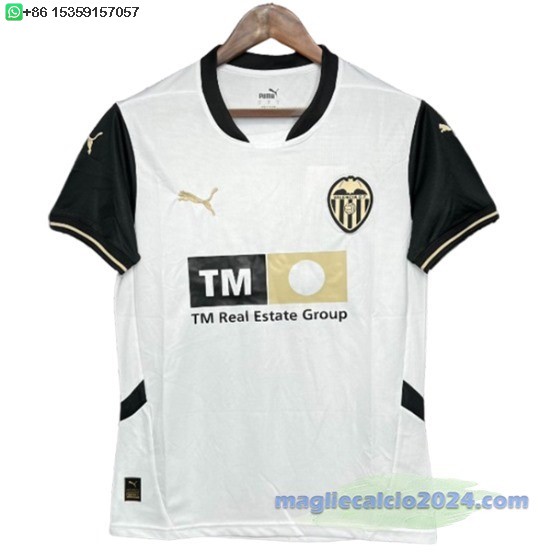 Thailandia Home Maglia Valencia 2024 2025 Bianco Poco Prezzo