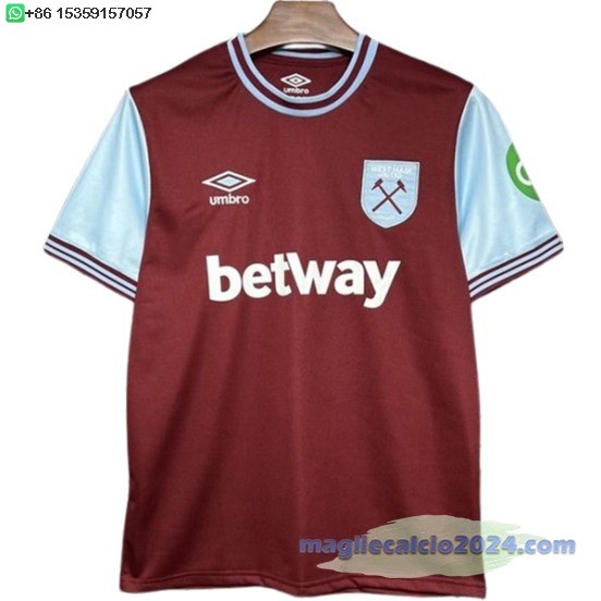 Thailandia Home Maglia West Ham United 2024 2025 Rosso Poco Prezzo