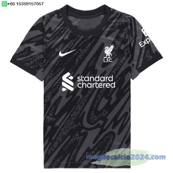 Thailandia Maglia Portiere Liverpool 2024 2025 Nero Poco Prezzo