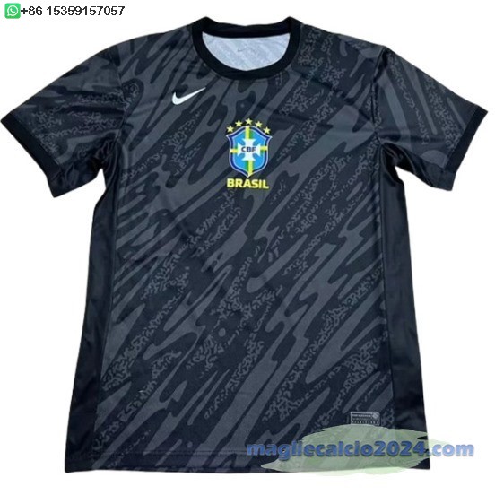 Thailandia Portiere Maglia Brasile 2024 Nero Poco Prezzo