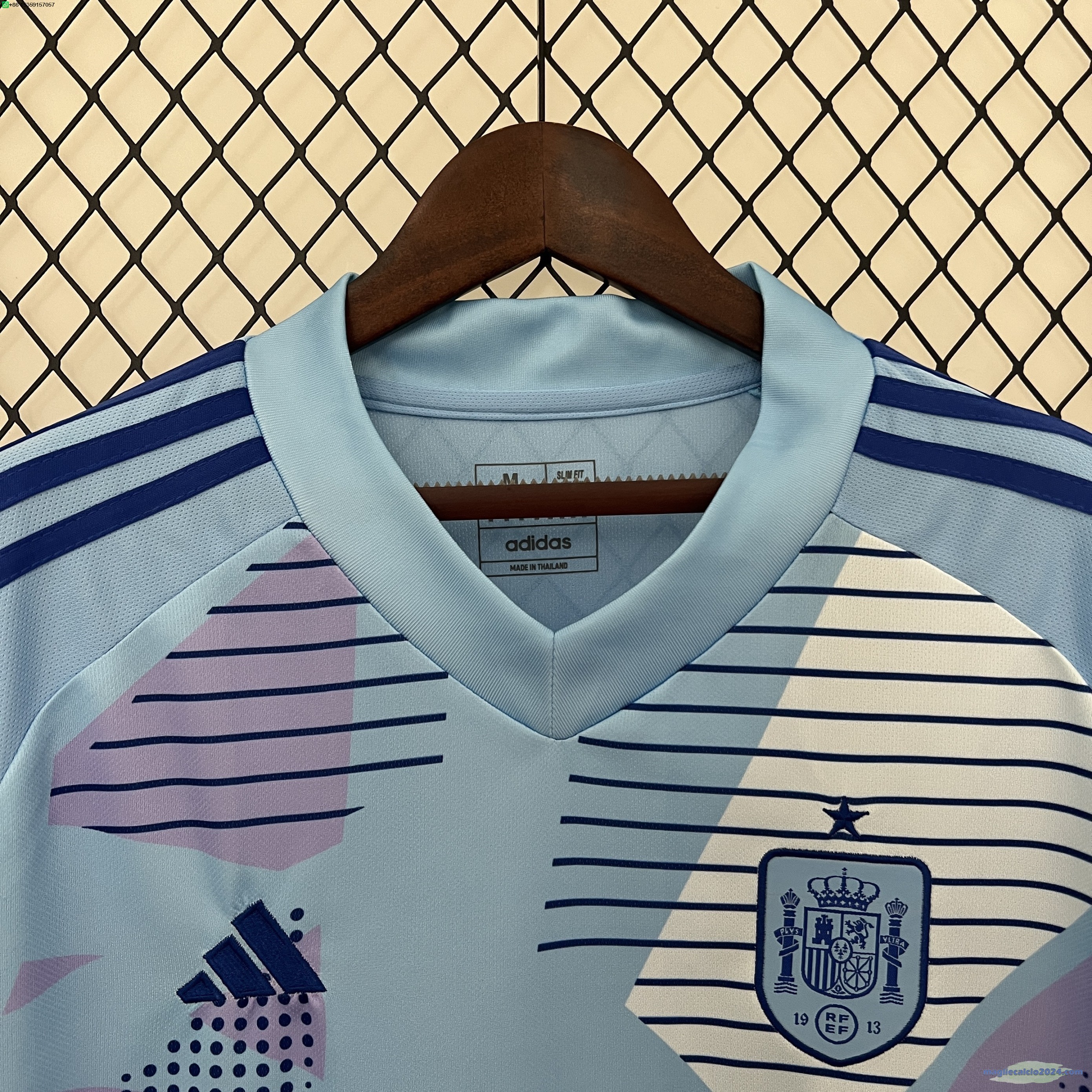 Thailandia Portiere Maglia Spagna 2024 Blu Poco Prezzo