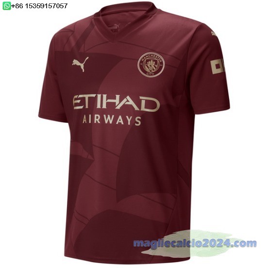 Thailandia Terza Maglia Manchester City 2024 2025 Rosso Poco Prezzo