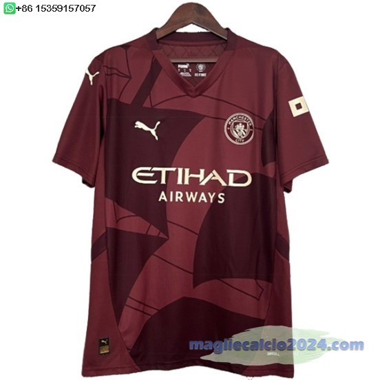 Thailandia Terza Maglia Manchester City 2024 2025 Rosso Poco Prezzo