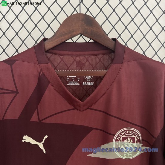 Thailandia Terza Maglia Manchester City 2024 2025 Rosso Poco Prezzo