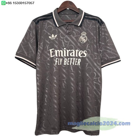 Thailandia Terza Maglia Real Madrid 2024 2025 Nero Poco Prezzo