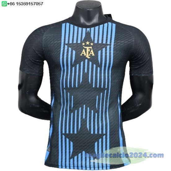 Thailandia speciale Giocatori Maglia Argentina 2024 Nero Blu Poco Prezzo