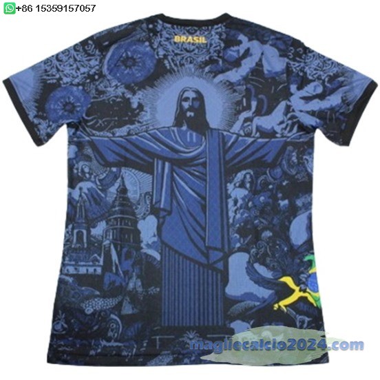 Thailandia speciale Maglia Brasile 2024 Blu Navy Poco Prezzo