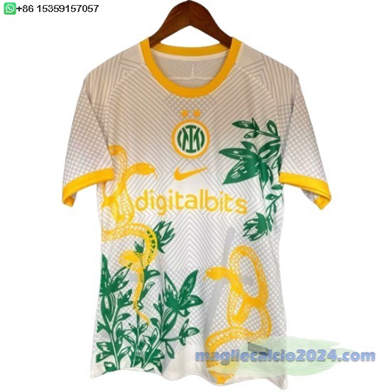 Thailandia speciale Maglia Inter Milán 2024 2025 Bianco Giallo Poco Prezzo