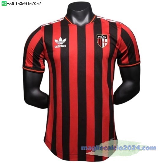 speciale Giocatori Maglia AC Milan 2024 2025 Rosso Nero Poco Prezzo