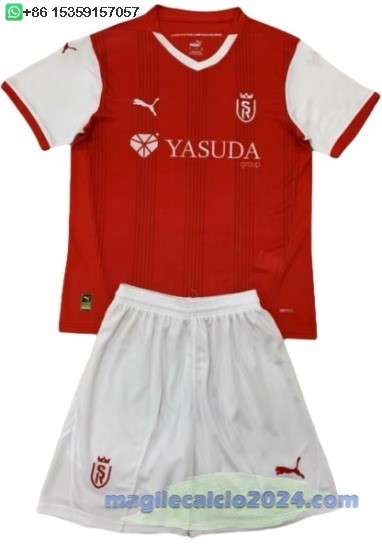 Home Set Completo Bambino Stade de Reims 2024 2025 Poco Prezzo