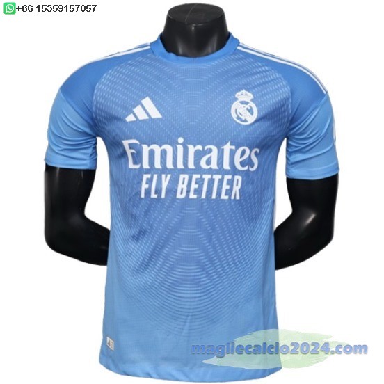 Portiere Giocatori Maglia Calcio Real Madrid 2025 2026 Blu Poco Prezzo
