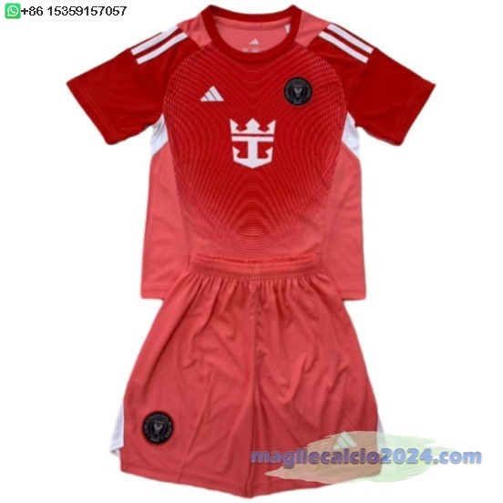 Portiere Set Completo Bambino Inter Miami 2025 2026 Rosso Poco Prezzo