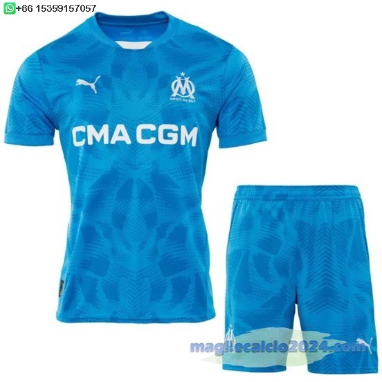 Portiere Set Completo Bambino Marsella 2024 2025 Blu Poco Prezzo