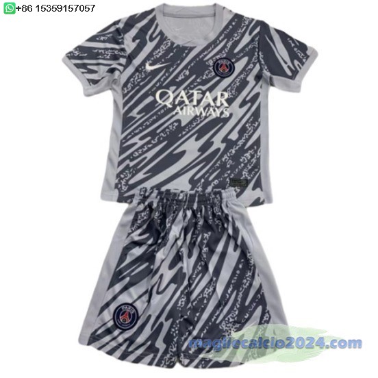 Portiere Set Completo Bambino Paris Saint Germain 2024 2025 Grigio Poco Prezzo