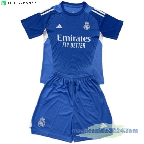 Portiere Set Completo Bambino Real Madrid 2025 2026 Blu Poco Prezzo