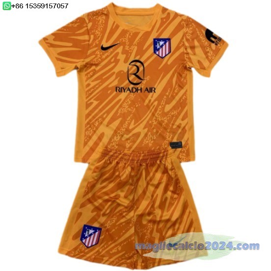 Portiere Set Completo Uomo Atlético Madrid 2024 2025 Arancione Poco Prezzo