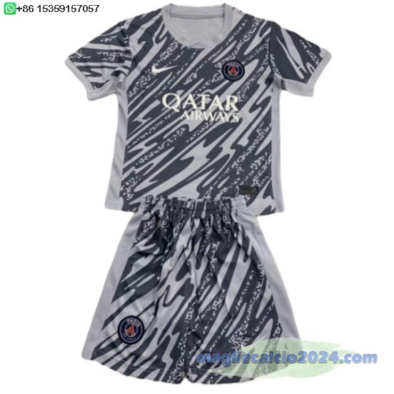 Portiere Set Completo Uomo Paris Saint Germain 2024 2025 Grigio Poco Prezzo