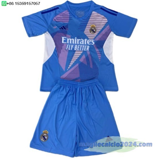 Portiere Set Completo Uomo Real Madrid 2024 2025 Blu Poco Prezzo