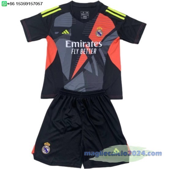 Portiere Set Completo Uomo Real Madrid 2024 2025 Nero Poco Prezzo