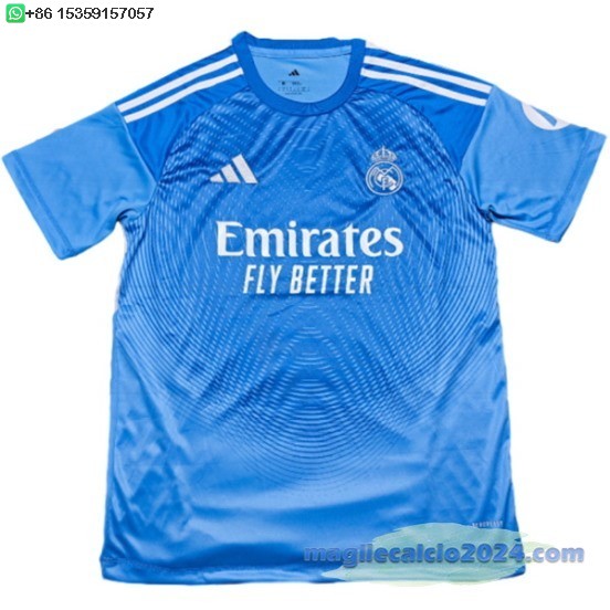 Thailandia Portiere Maglia Calcio Real Madrid 2025 2026 Blu Poco Prezzo