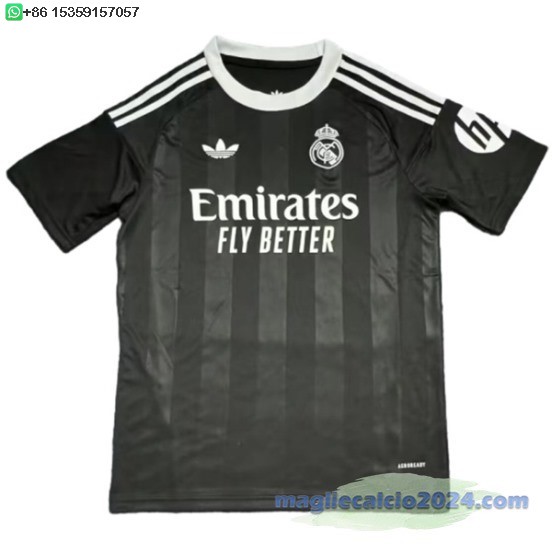 Thailandia Portiere Maglia Calcio Real Madrid 2025 2026 Nero Poco Prezzo