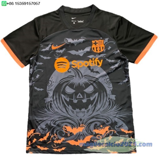 Thailandia speciale Maglia Calcio Barcelona 2025 2026 Nero Arancione Poco Prezzo