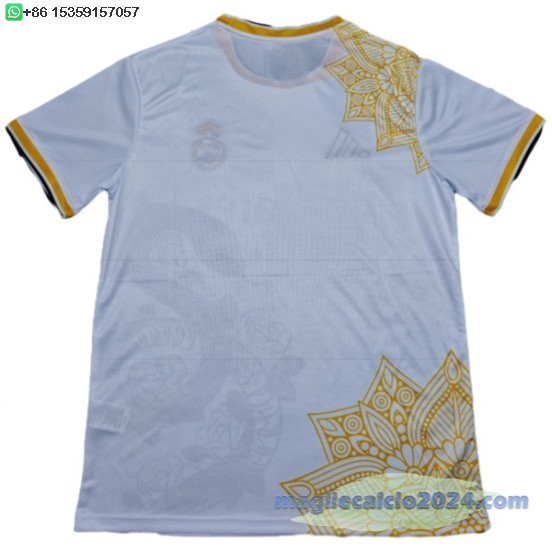 Thailandia speciale Maglia Calcio Real Madrid 2025 2026 Bianco Nero Giallo Poco Prezzo