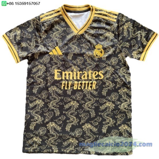 Thailandia speciale Maglia Calcio Real Madrid 2025 2026 Giallo Nero Poco Prezzo