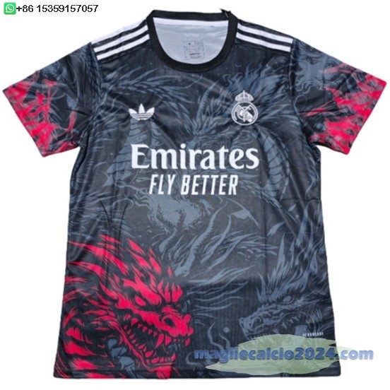 Thailandia speciale Maglia Calcio Real Madrid 2025 2026 Nero Rosso Poco Prezzo