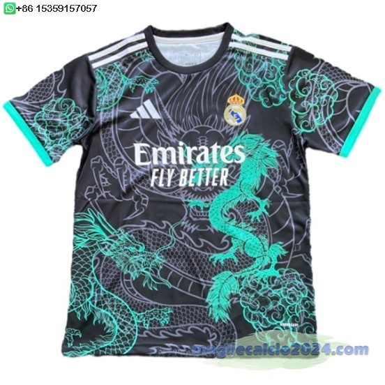 Thailandia speciale Maglia Calcio Real Madrid 2025 2026 Nero Verde Poco Prezzo