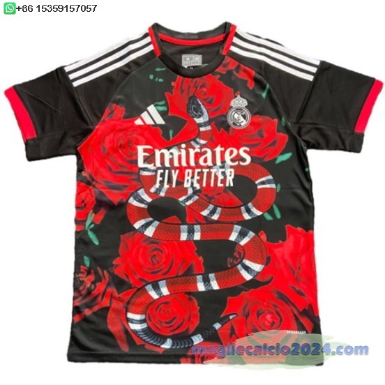 Thailandia speciale Maglia Calcio Real Madrid 2025 2026 Rosso Nero Poco Prezzo
