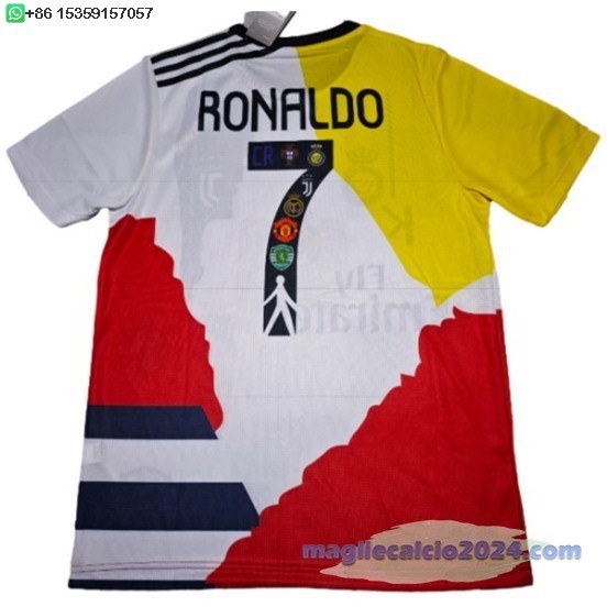 Thailandia speciale Ronaldo Maglia Calcio Portogallo 2025 Bianco Giallo Poco Prezzo